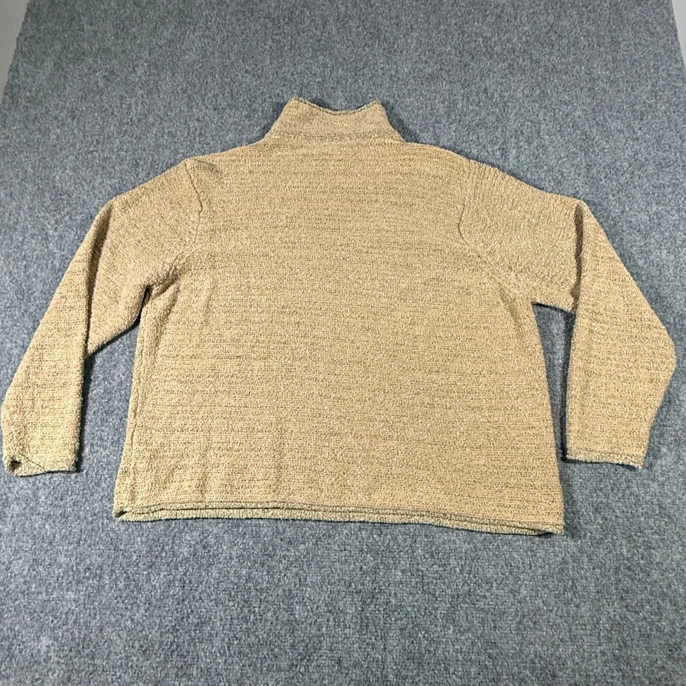 Columbia Womens 1X Tan Marled Knit Mock Neck Long Sleeve Sweater Textured Boucle